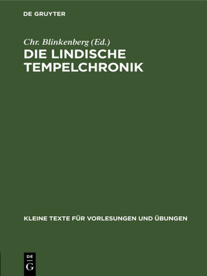 cover image of Die Lindische Tempelchronik